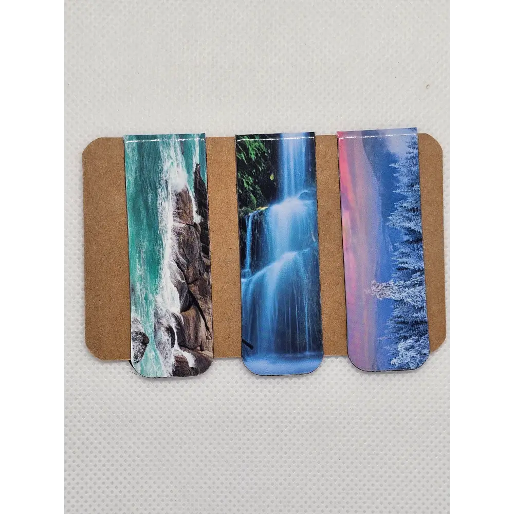 Beautiful Scenic magnetic bookmarks pack of 3 scenic designs - 3x bookmarks design 2 - Magnetic bookmarks