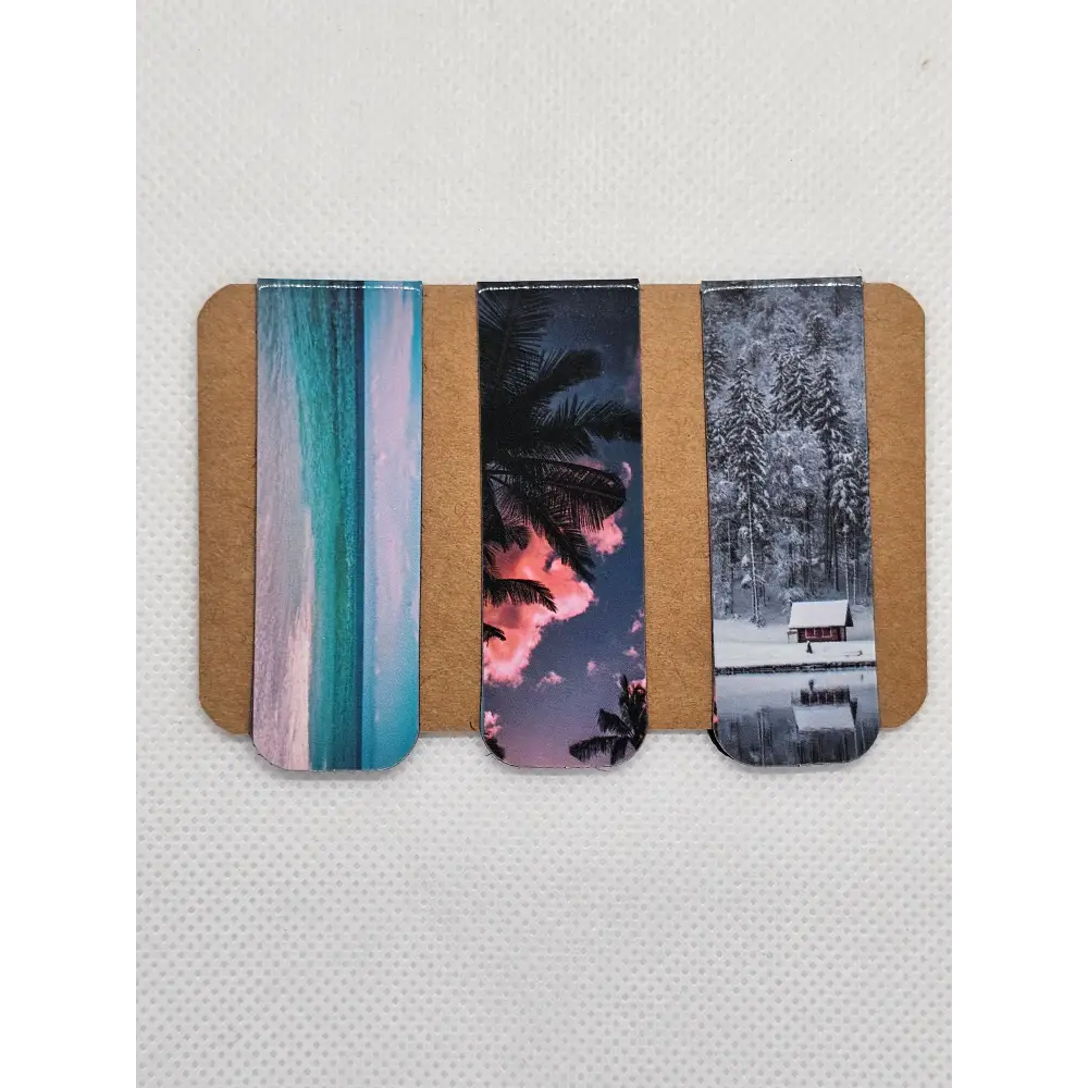Beautiful Scenic magnetic bookmarks pack of 3 scenic designs - 3x bookmarks design 4 - Magnetic bookmarks