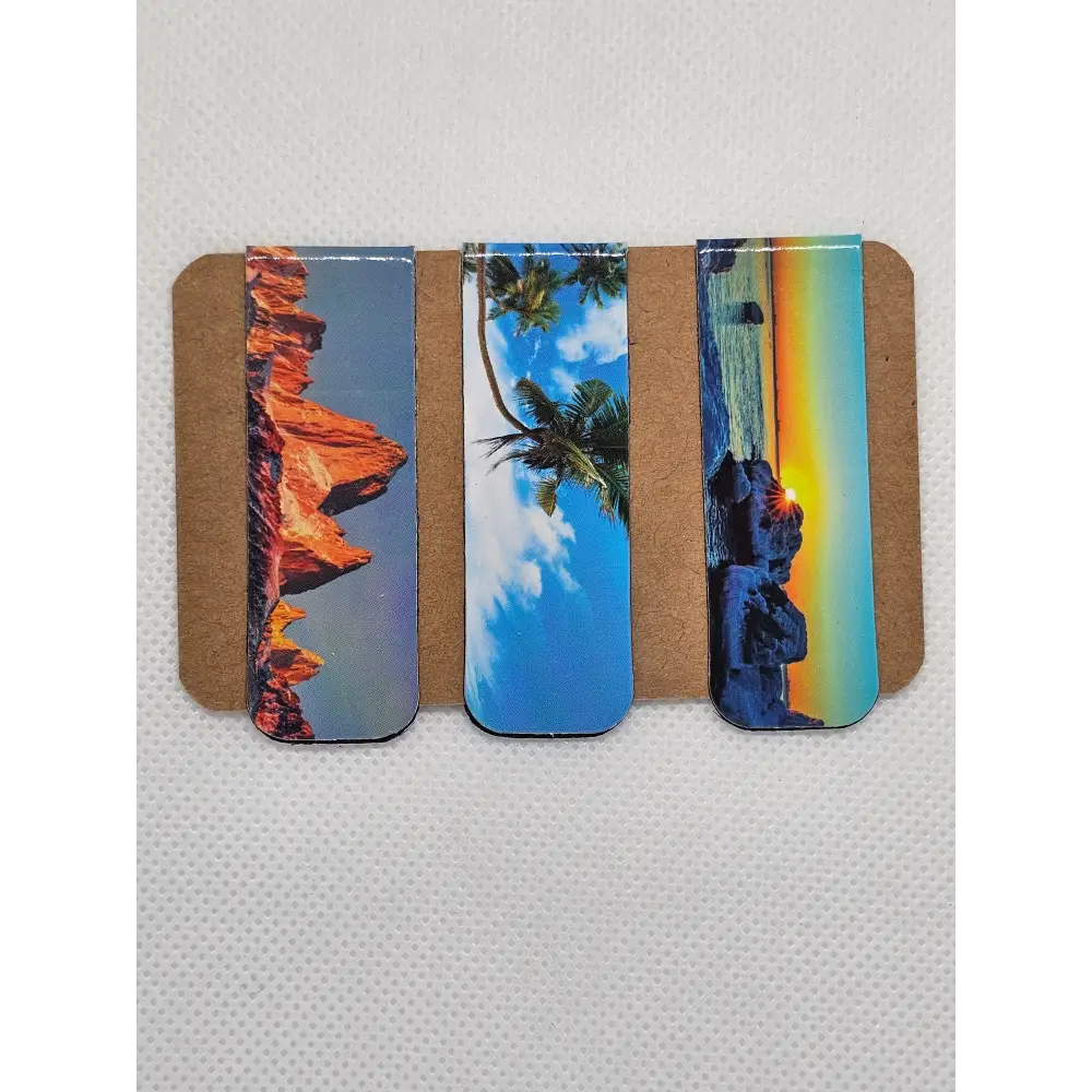 Beautiful Scenic magnetic bookmarks pack of 3 scenic designs - 3x bookmarks design 3 - Magnetic bookmarks