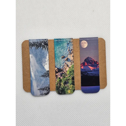 Beautiful Scenic magnetic bookmarks pack of 3 scenic designs - 3x bookmarks design 6 - Magnetic bookmarks