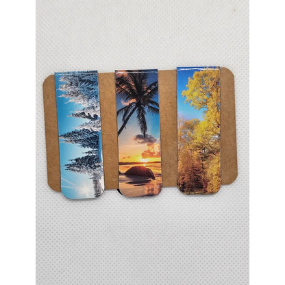 Beautiful Scenic magnetic bookmarks pack of 3 scenic designs - 3x bookmarks design 7 - Magnetic bookmarks
