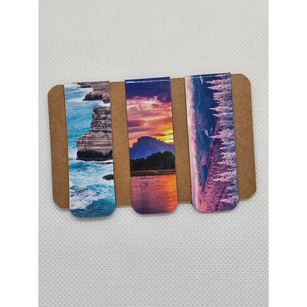 Beautiful Scenic magnetic bookmarks pack of 3 scenic designs - 3x bookmarks design 8 - Magnetic bookmarks