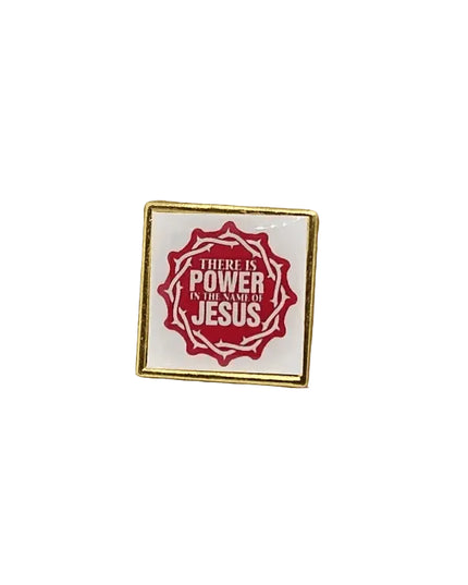 Bible Verses and Christian pin badges Alloy Power in the name