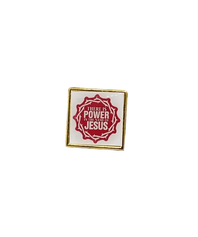 Bible Verses and Christian pin badges Alloy Power in the name
