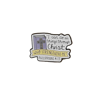 Bible Verses and Christian pin badges Enamel 'I can do all things'