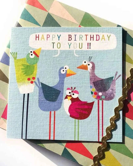 Birthday Birds Greetings Card