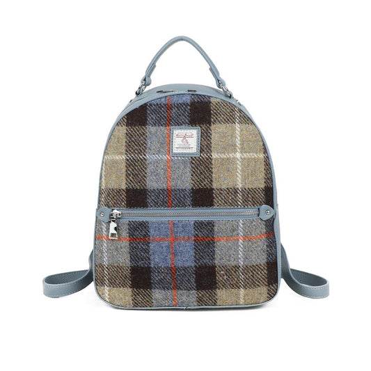 Harris Tweed Buchanan Backpack Blue/Black - The Red Squirrel