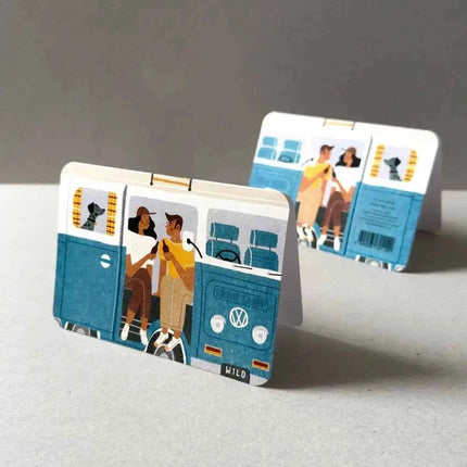 Blue Campervan Greetings Card
