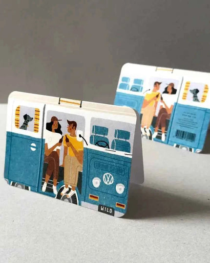 Blue Campervan Greetings Card