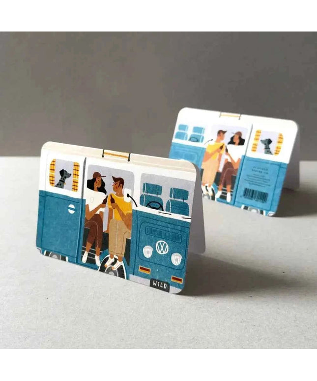 Blue Campervan Greetings Card