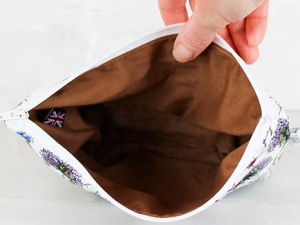 Blue Floral Handmade Cosmetics Bag