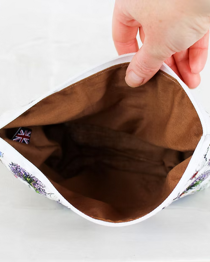 Blue Floral Handmade Cosmetics Bag