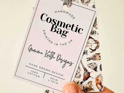 Blue Floral Handmade Cosmetics Bag