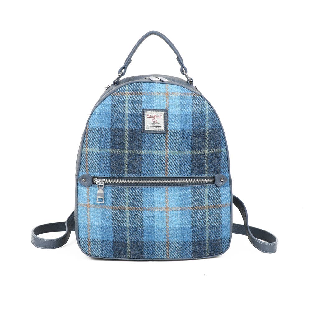 Harris Tweed Skye Blue Backpack - Blue - The Red Squirrel