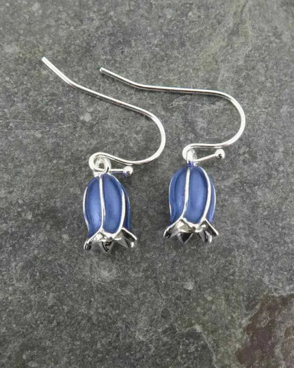 Bluebell Flower Single Drop Hook Earring Silver OR Gold plated Silver plating