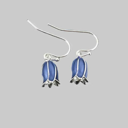 Bluebell Flower Single Drop Hook Earring Silver OR Gold plated