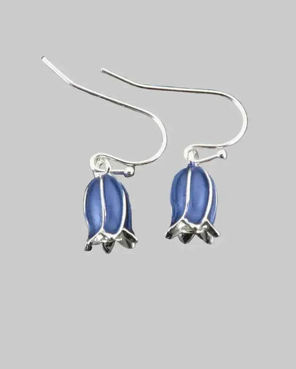 Bluebell Flower Single Drop Hook Earring Silver OR Gold plated