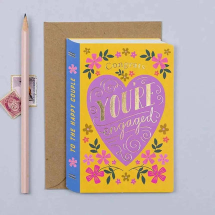 Book Engagement Card | Luxury Gold Foil Card | Die Cut