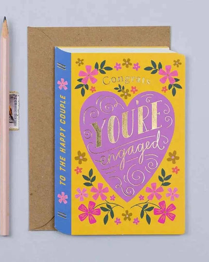 Book Engagement Card | Luxury Gold Foil Card | Die Cut