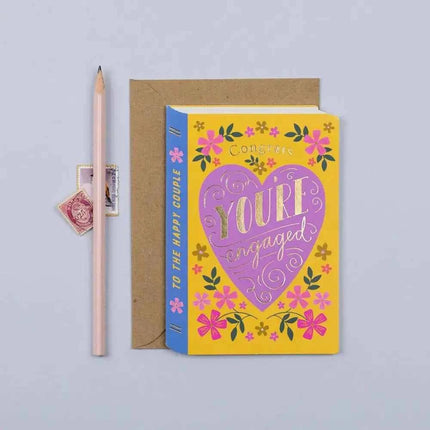Book Engagement Card | Luxury Gold Foil Card | Die Cut
