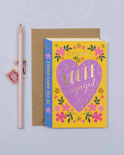 Book Engagement Card | Luxury Gold Foil Card | Die Cut
