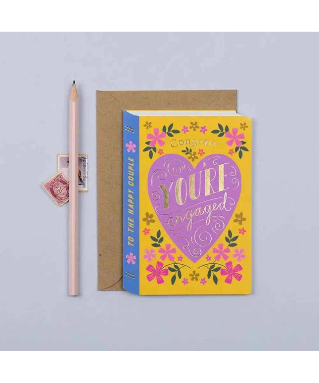 Book Engagement Card | Luxury Gold Foil Card | Die Cut