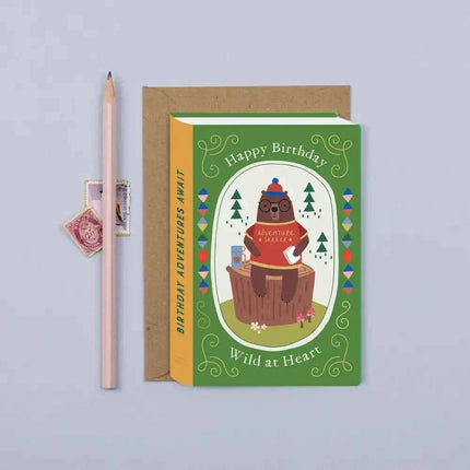 Brown Bear Adventurer Birthday Card