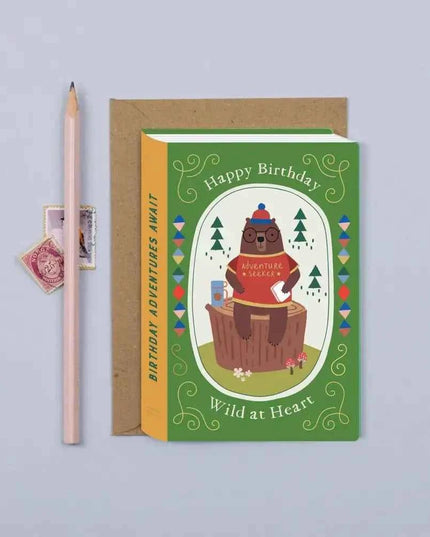 Brown Bear Adventurer Birthday Card