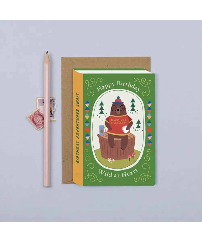 Brown Bear Adventurer Birthday Card