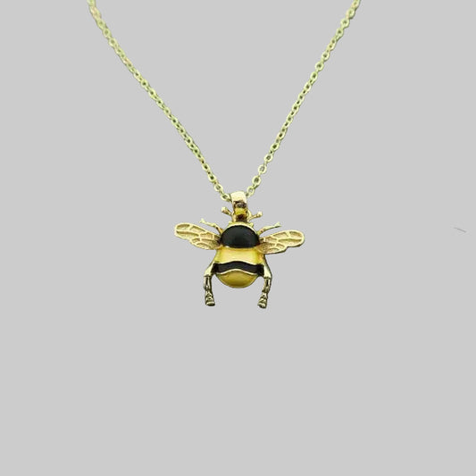 Bumblebee Pendant, Gold Tone