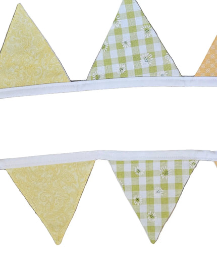 Bunting - Beautiful fabric Bunting Various designs Yellow-orange-green