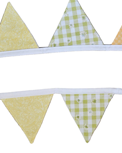 Bunting - Beautiful fabric Bunting Various designs Yellow-orange-green