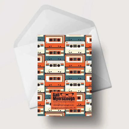 Retro Cassette Greeting Card - Blank inside