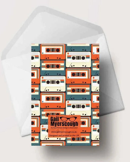 Retro Cassette Greeting Card - Blank inside