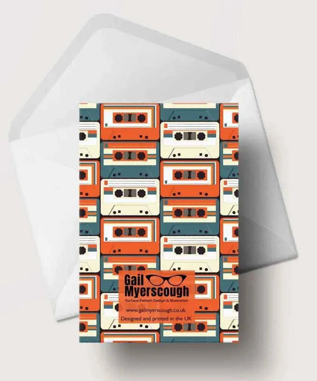 Retro Cassette Greeting Card - Blank inside