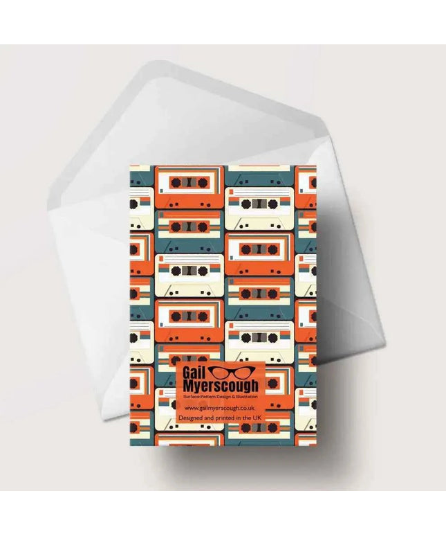 Retro Cassette Greeting Card - Blank inside
