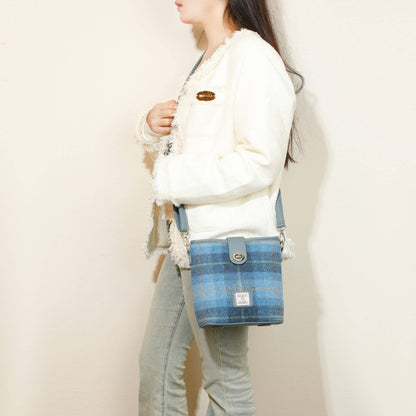 Harris Tweed Skye Blue Shoulder Bag - Blue - The Red Squirrel
