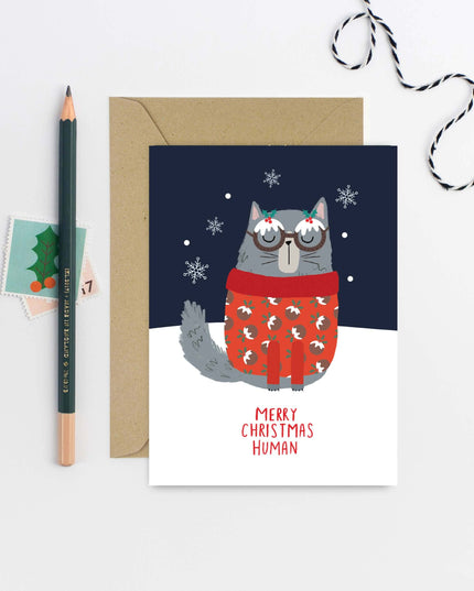 Christmas Cat Card - Christmas Card - Seasonal - Holiday