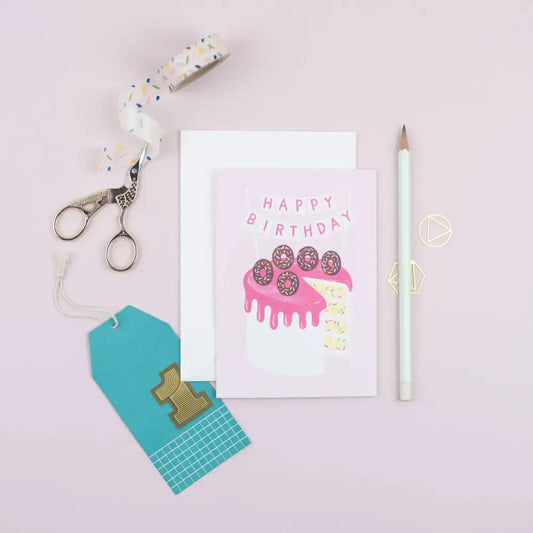 Cake Birthday Card | Sweet | All Ages Birthday | Pink | Cute