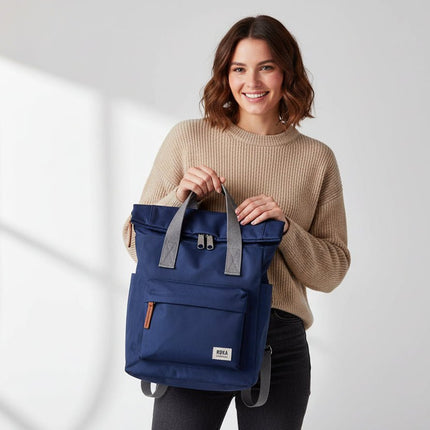 ROKA London Canfield Backpack in Crisp Blue Nylon