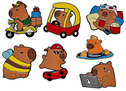 Capybara Pin Badges - various designs - The Red Squirrel