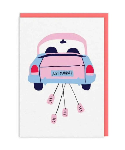 Car and Cans Just Married Card
