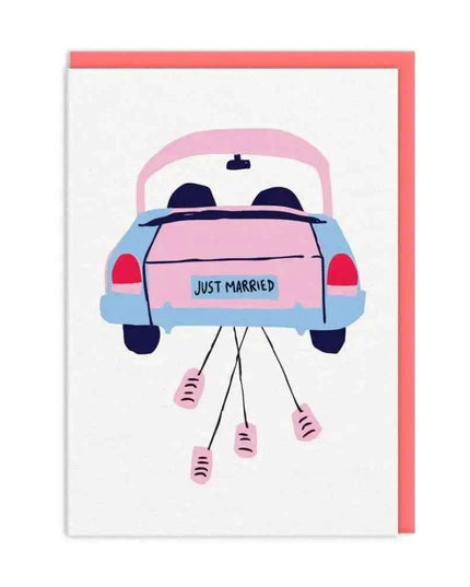 Car and Cans Just Married Card
