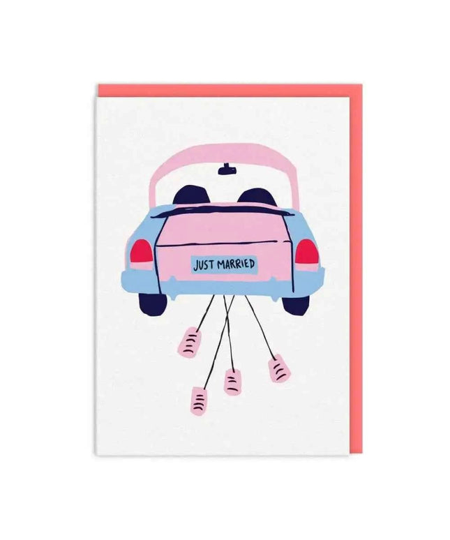 Car and Cans Just Married Card