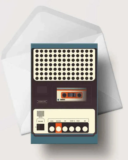 Cassette Recorder Greetings Card
