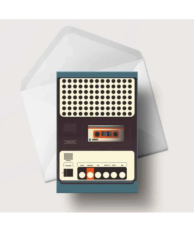 Cassette Recorder Greetings Card