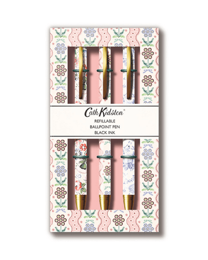 Cath Kidston Gift 3 Pen Set - Pink Blue Flowers