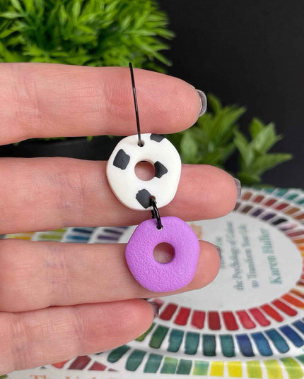 Dalmatian Print Clay Hoop Earrings - Statement jewellery