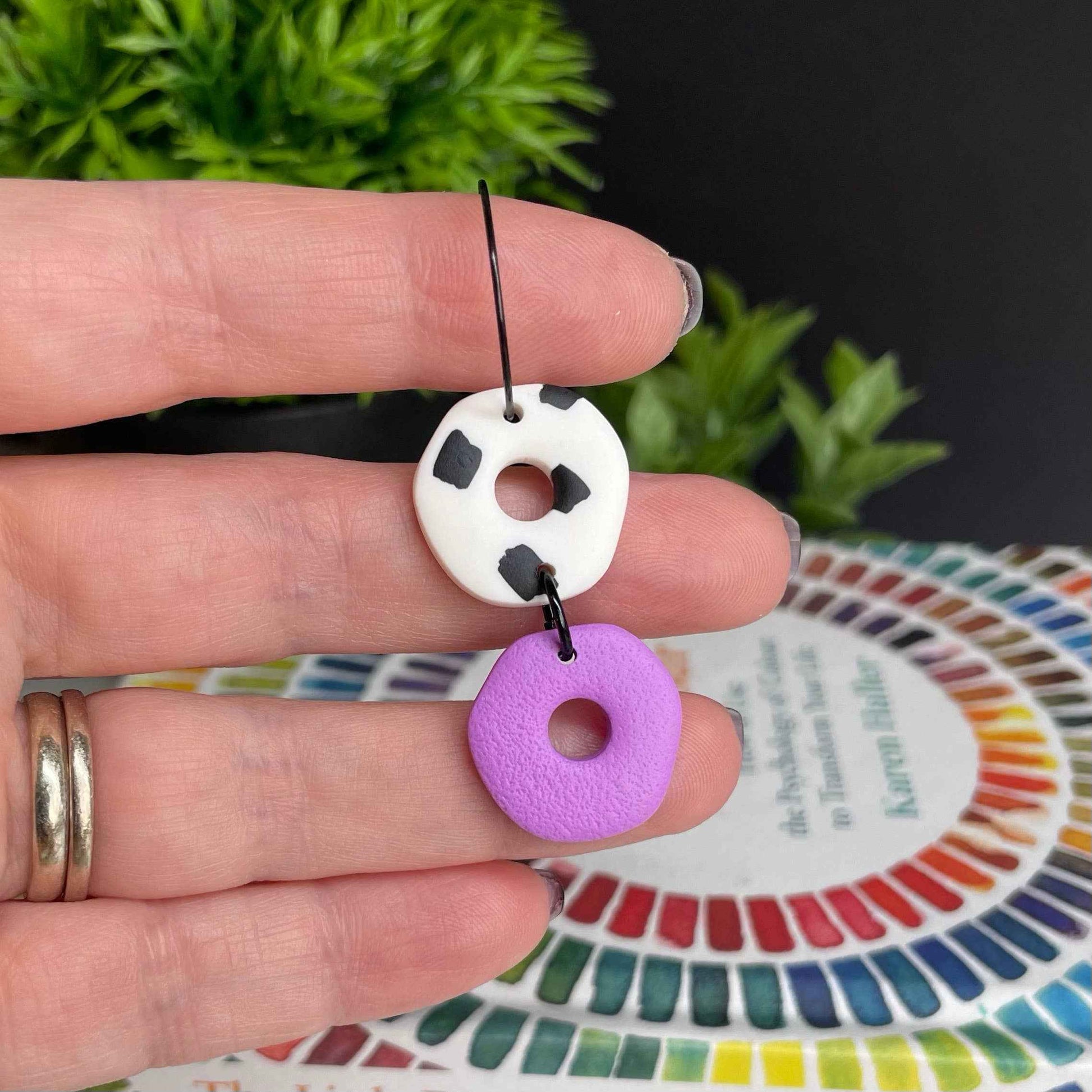 Dalmatian Print Hoop Earrings | Polymer Clay Statement Jewellery - The Red Squirrel