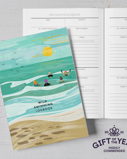 Wild swimming logbook into the sea we go - stocking filler